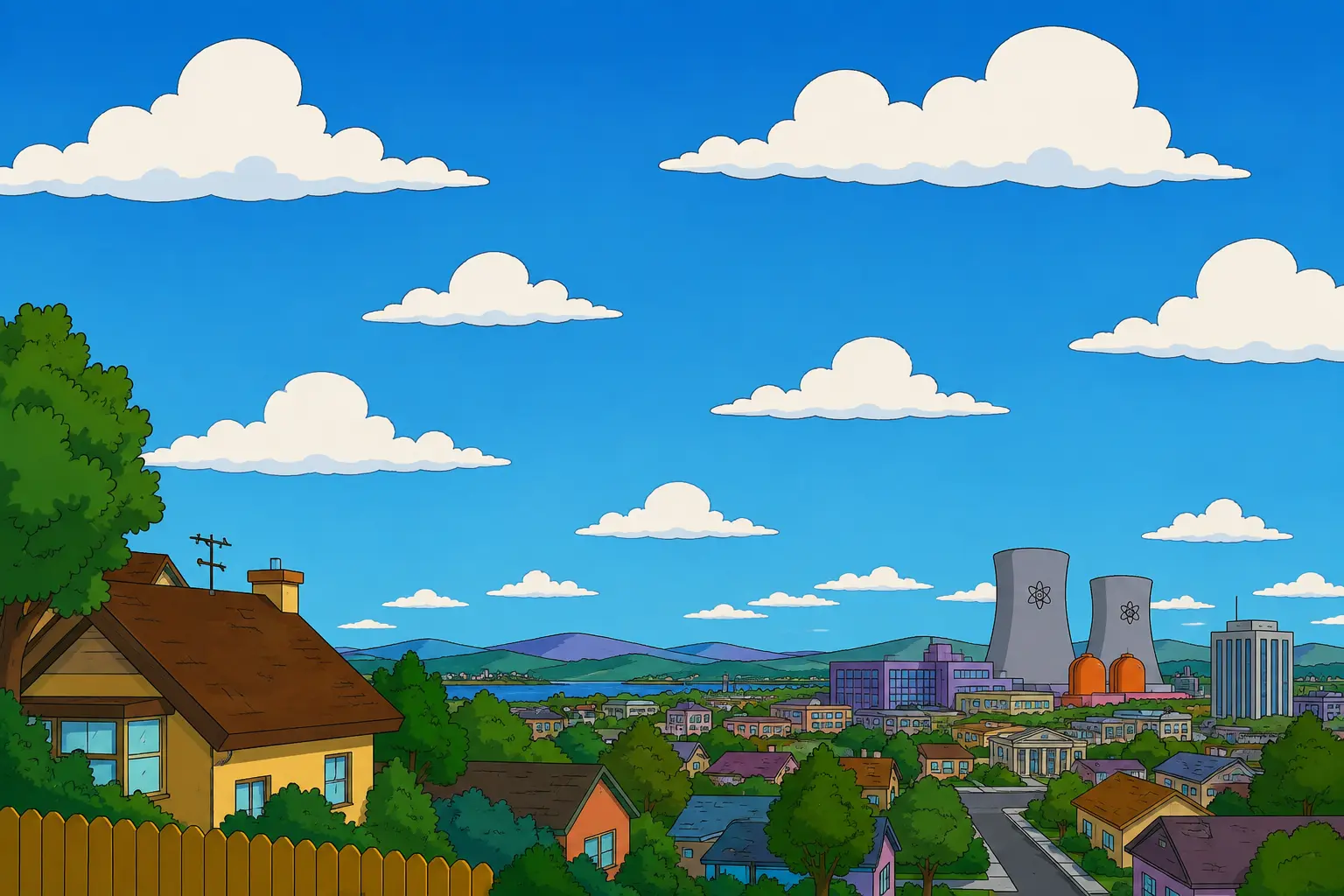 The town of Springfield from The Simpsons.