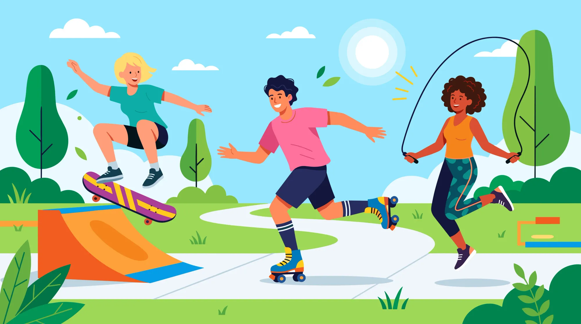 Teenagers playing outdoor.